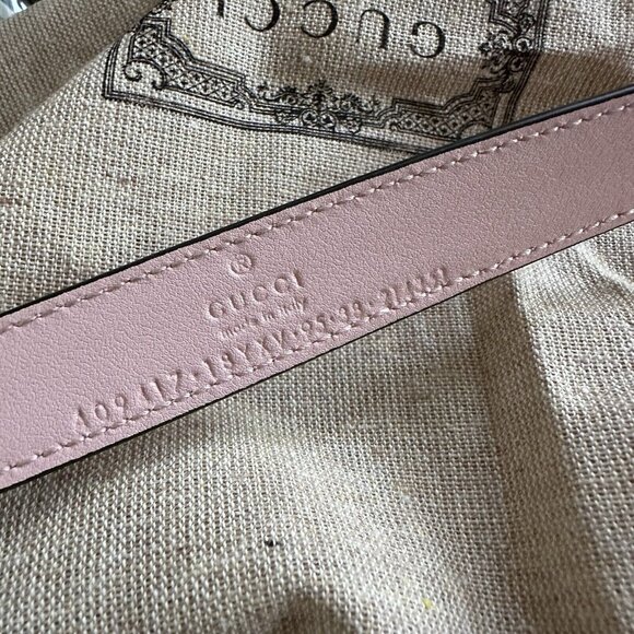 NEW GUCCI BELT Pink Marmont GG Leather 409417 Sz 95 Cm 38 In - Picture 7 of 7
